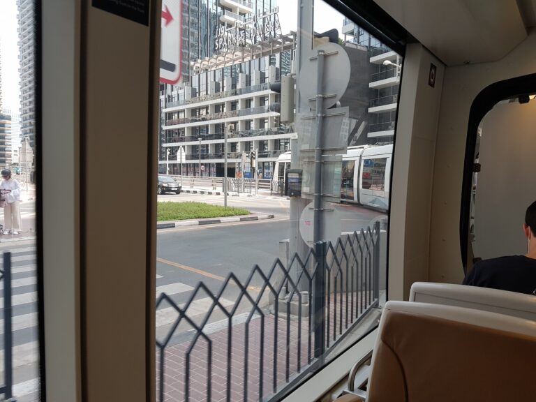 Inside Dubai tram
