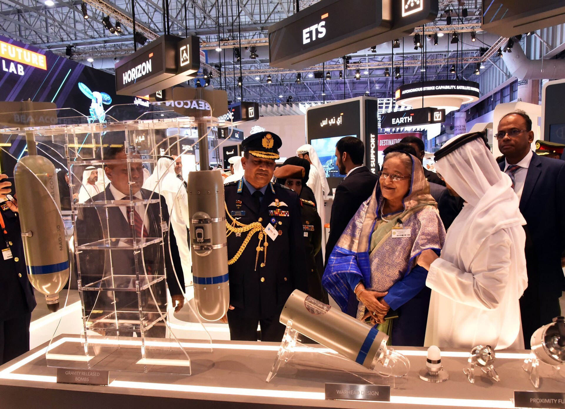 Prime Minister Sheikh Hasina visited the 'Dubai Airshow-2019' at the Dubai World Centre on Sunday, November 17, 2019..mw-parser-output .messagebox{margin:4px 0;width:auto;border-co
