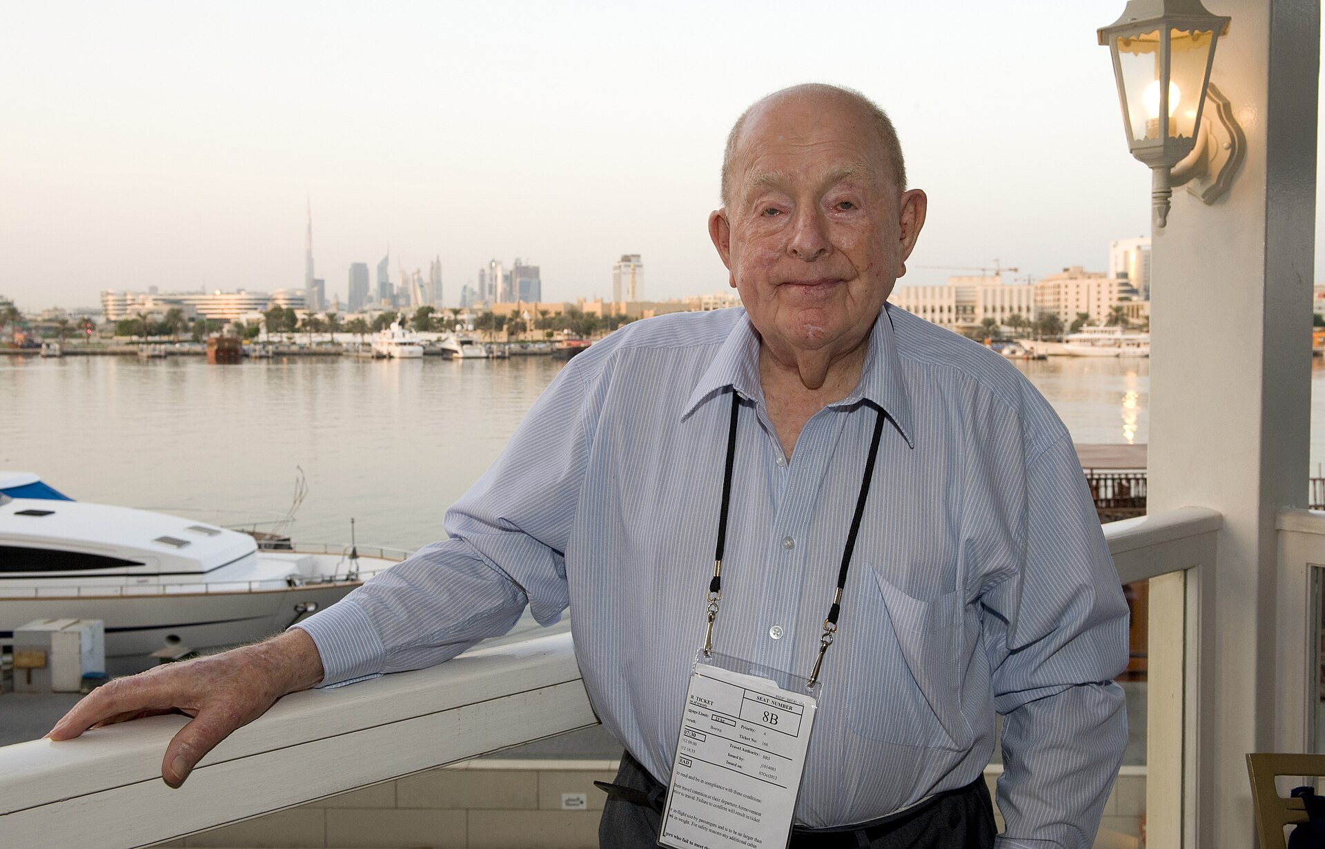 Mr Eric (Skin) Wilson (ex-Driver) at the Sheraton hotel at breakfast in Dubai. El Alamein 70th Anniversary Commemoration. This tour is a representative commemoration for the 76,000