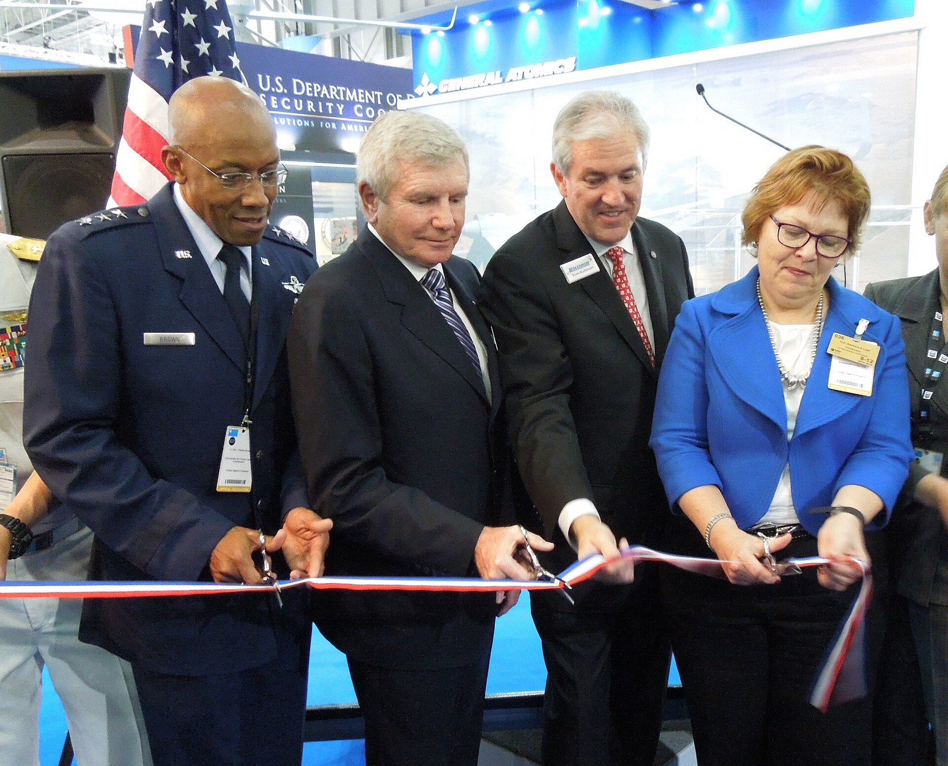 Lt. Gen. Charles Q. Brown Jr., commander U.S. Air Forces Central Command, Bob Durbin, Aerospace Industries Association chief operating officer, Tom Kallman, president of Kallan Wor