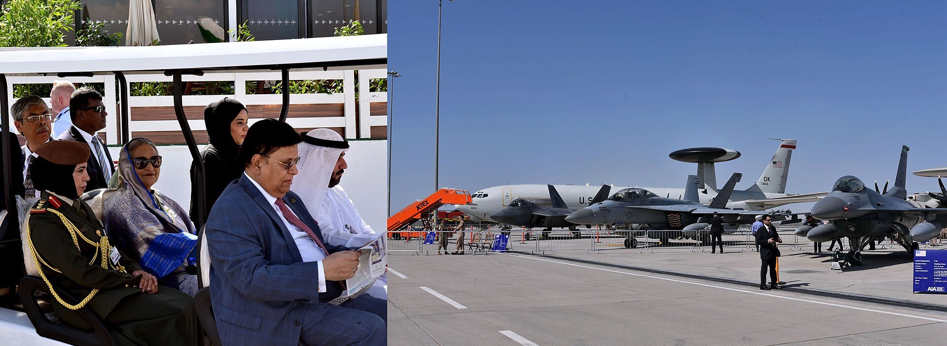 Sheikh Hasina, the Prime Minister, observed the 'Dubai Air Show-2019' at the Dubai World Center on Sunday, November 17, 2019, as reported by..mw-parser-output .messagebox{margin:4p