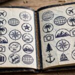 Open passport with visa stamps