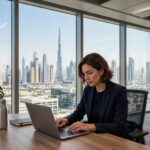 Professional working in a modern Dubai office