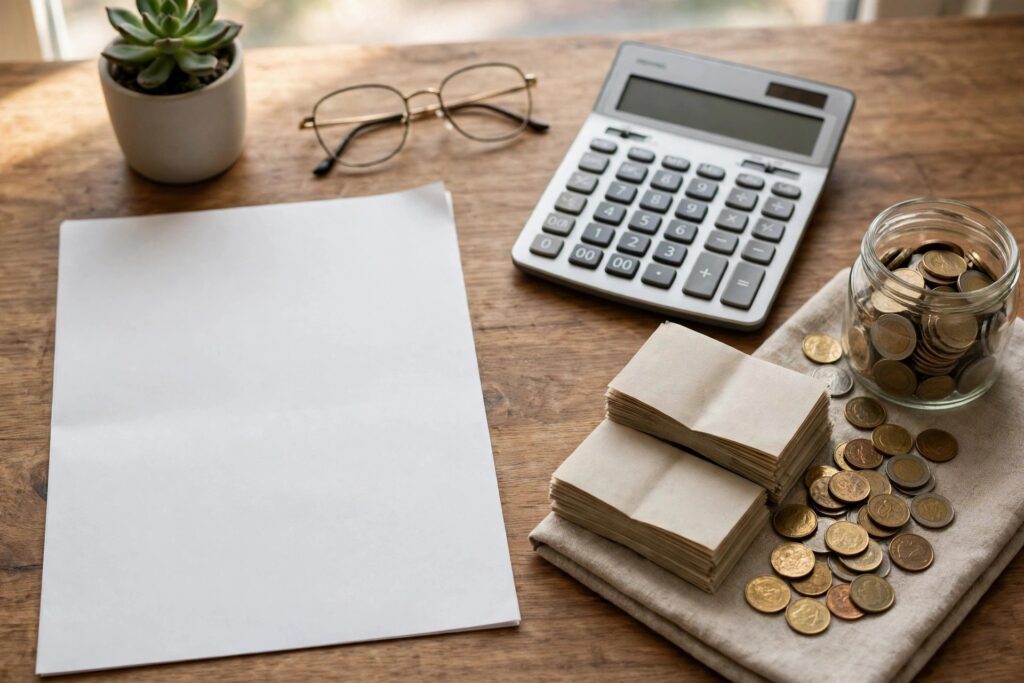 Bank statement showing savings