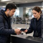 Immigration counter at Dubai airport