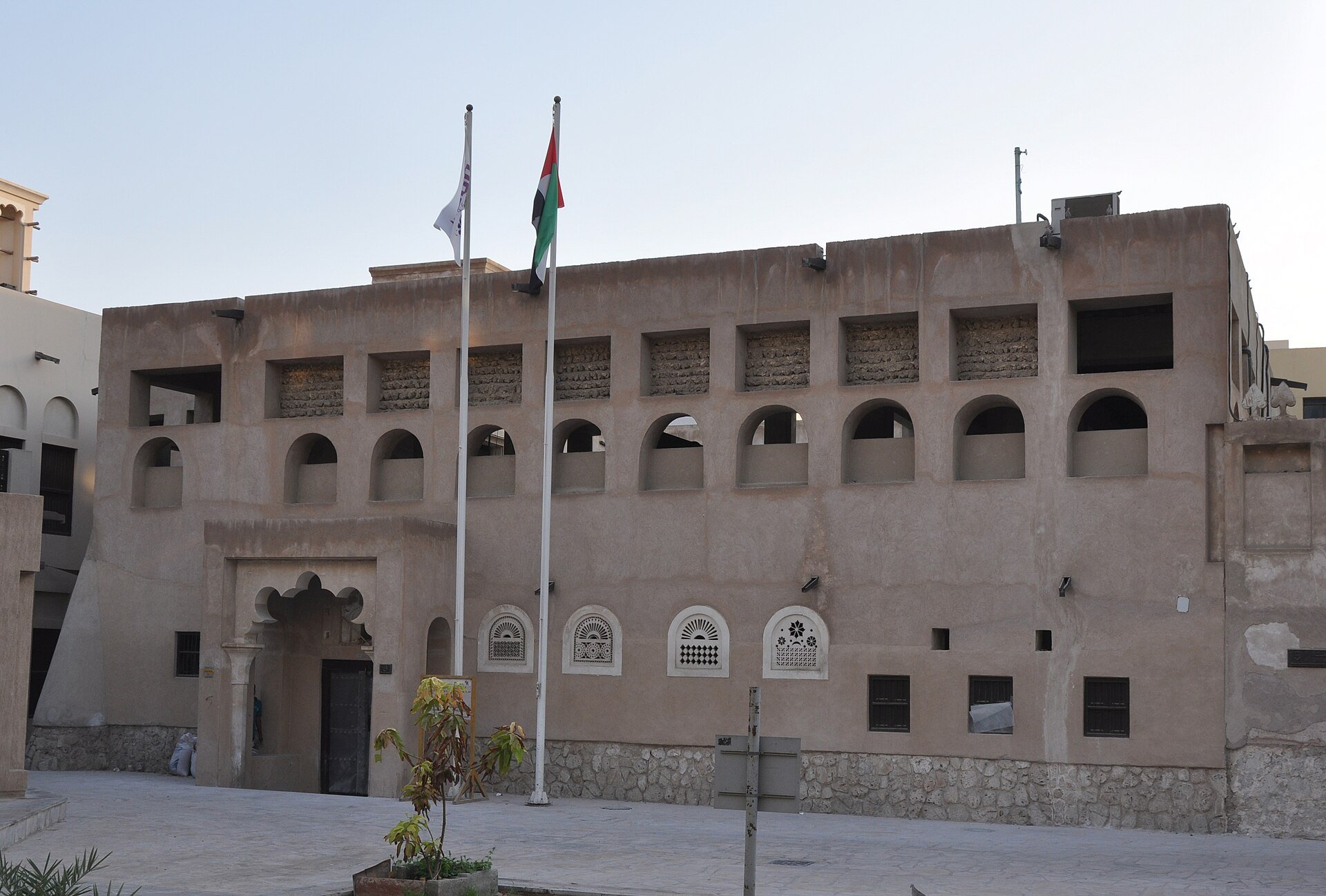Al Ahmadiya School in Dubai - building front side, showing its main entrance