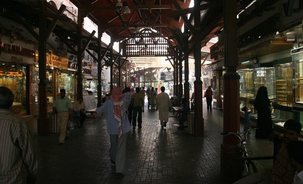 This is a photo of the Gold Souk in Deira, Dubai, United Arab Emirates on 9 May 2007.