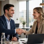 Job offer handshake between employer and candidate