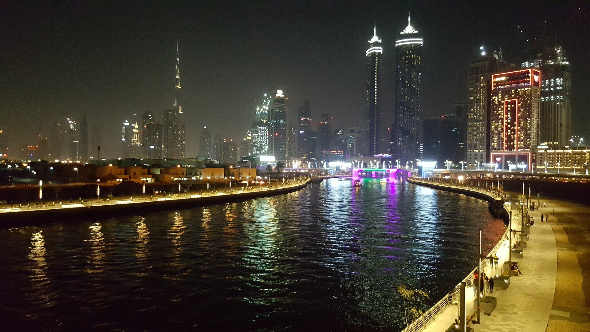 Dubai Water Canal - a night view