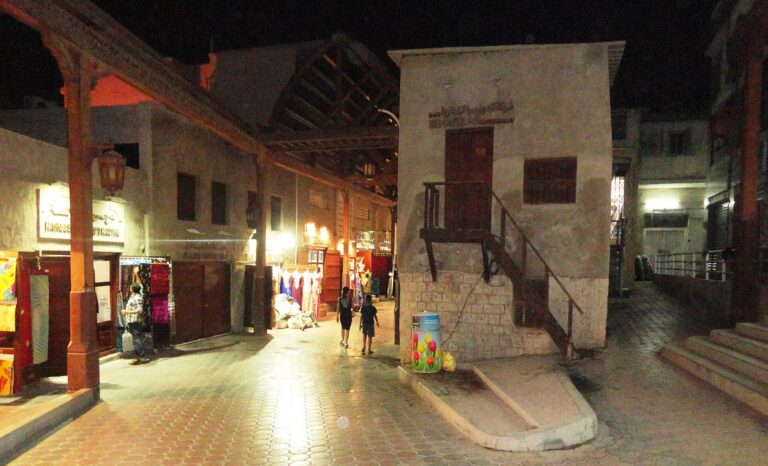 Bur Dubai Textile Souq at Night, Dubai, United Arab Emirates